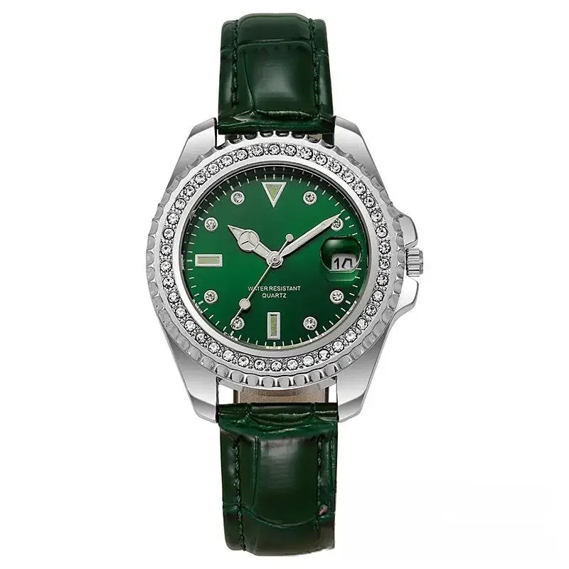 Emerald Prestige Diamond-Bezel Watch