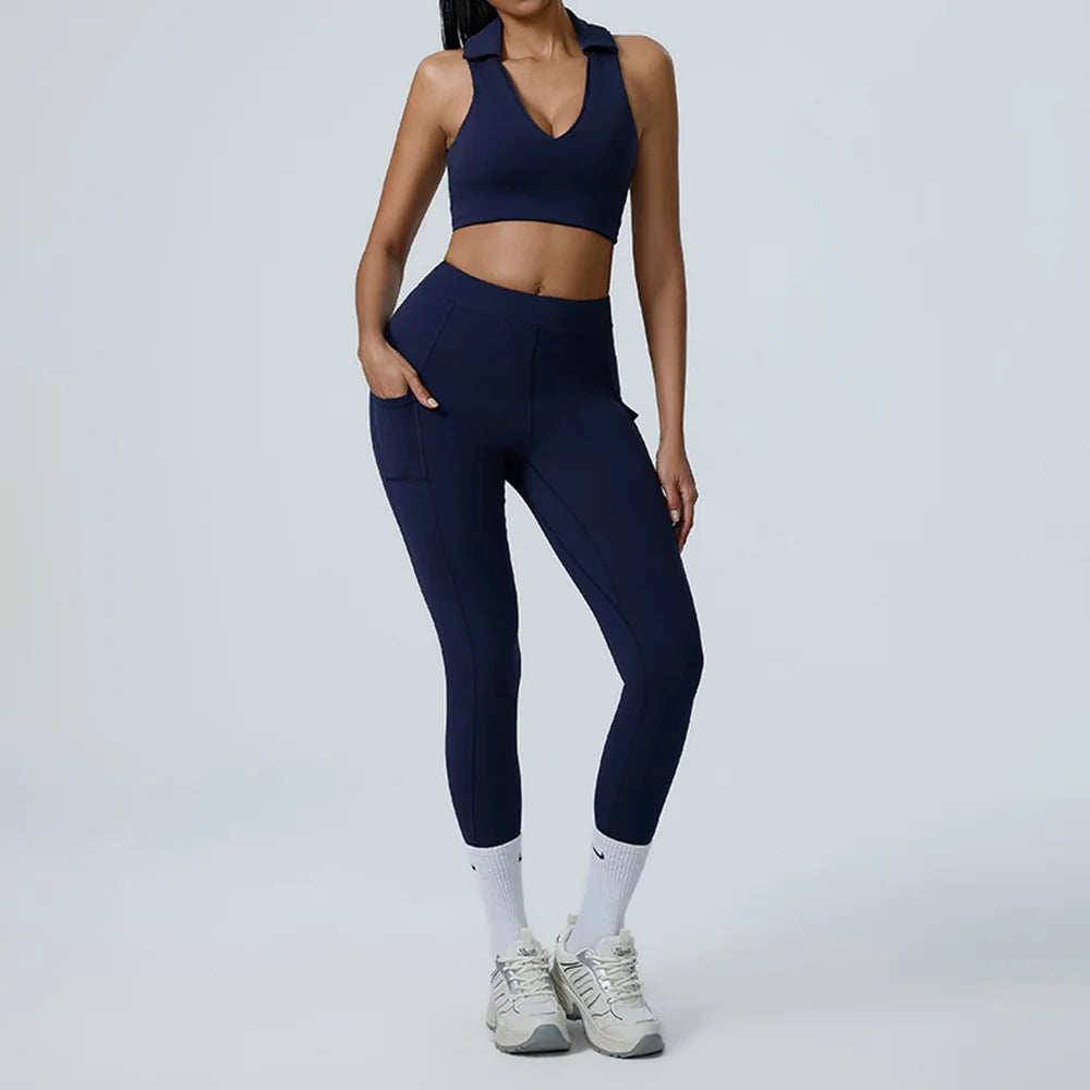 Seamless Backless Two Piece Workout Set