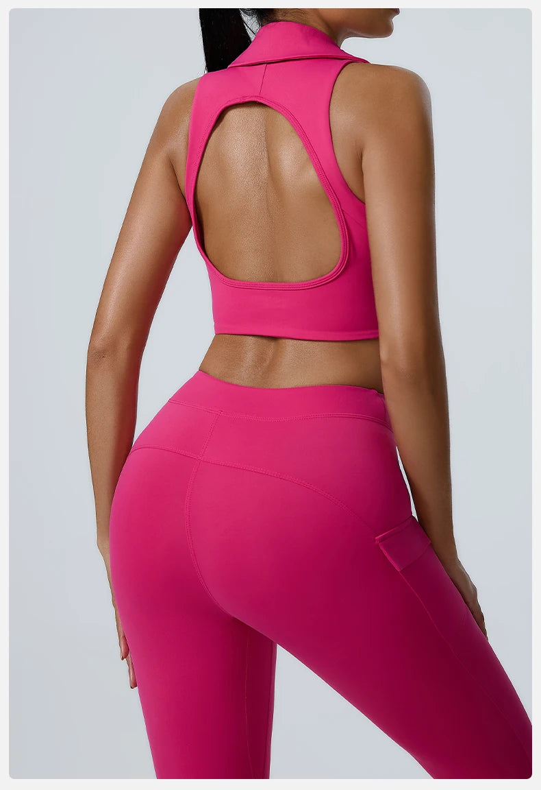 Seamless Backless Two Piece Workout Set