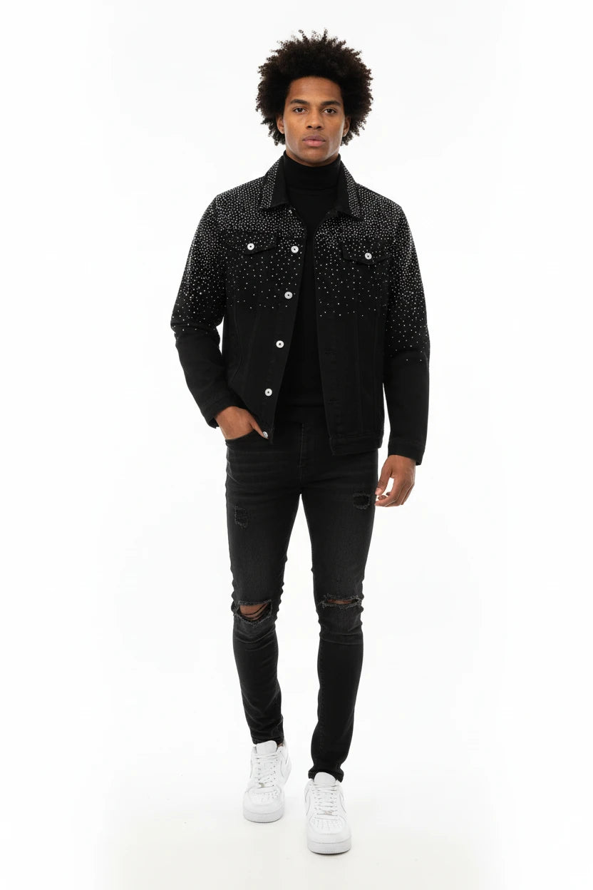 Embellished Black Denim Jacket