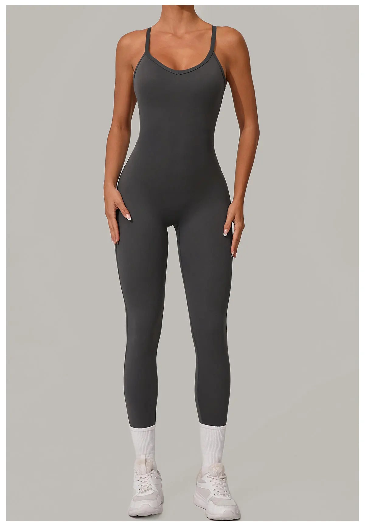 Classic Criss Cross Back Seamless Jumpsuit