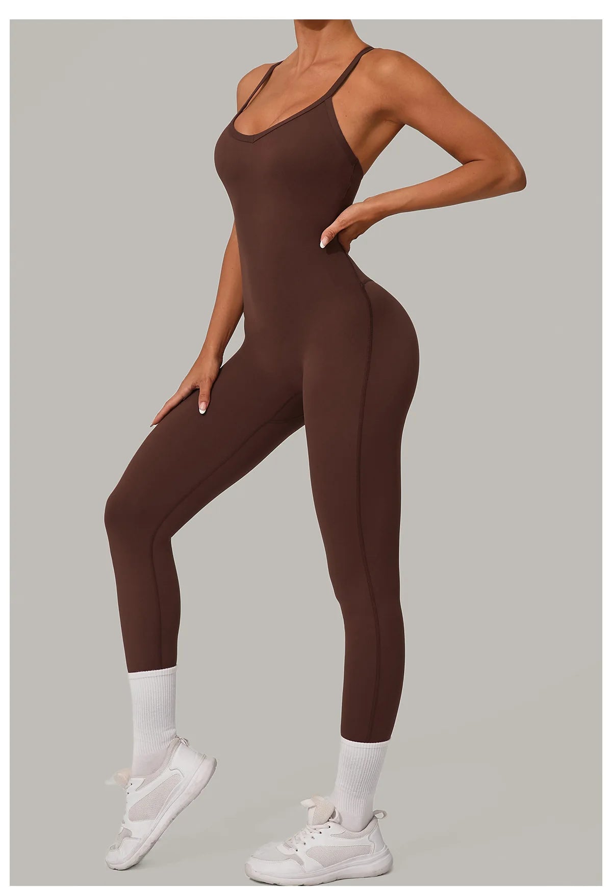 Classic Criss Cross Back Seamless Jumpsuit
