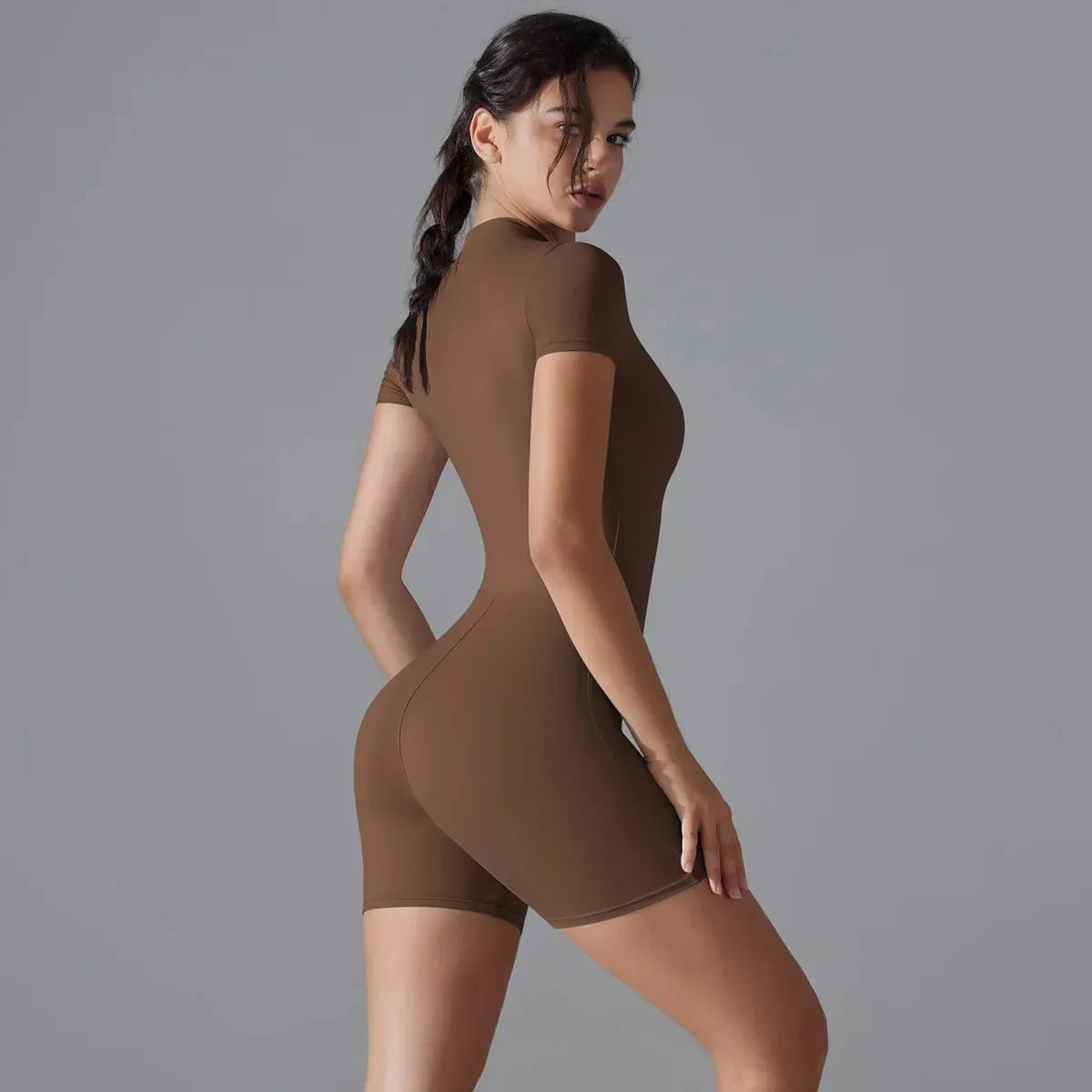 Short Sleeve Classic One-Piece Performance Workout Romper