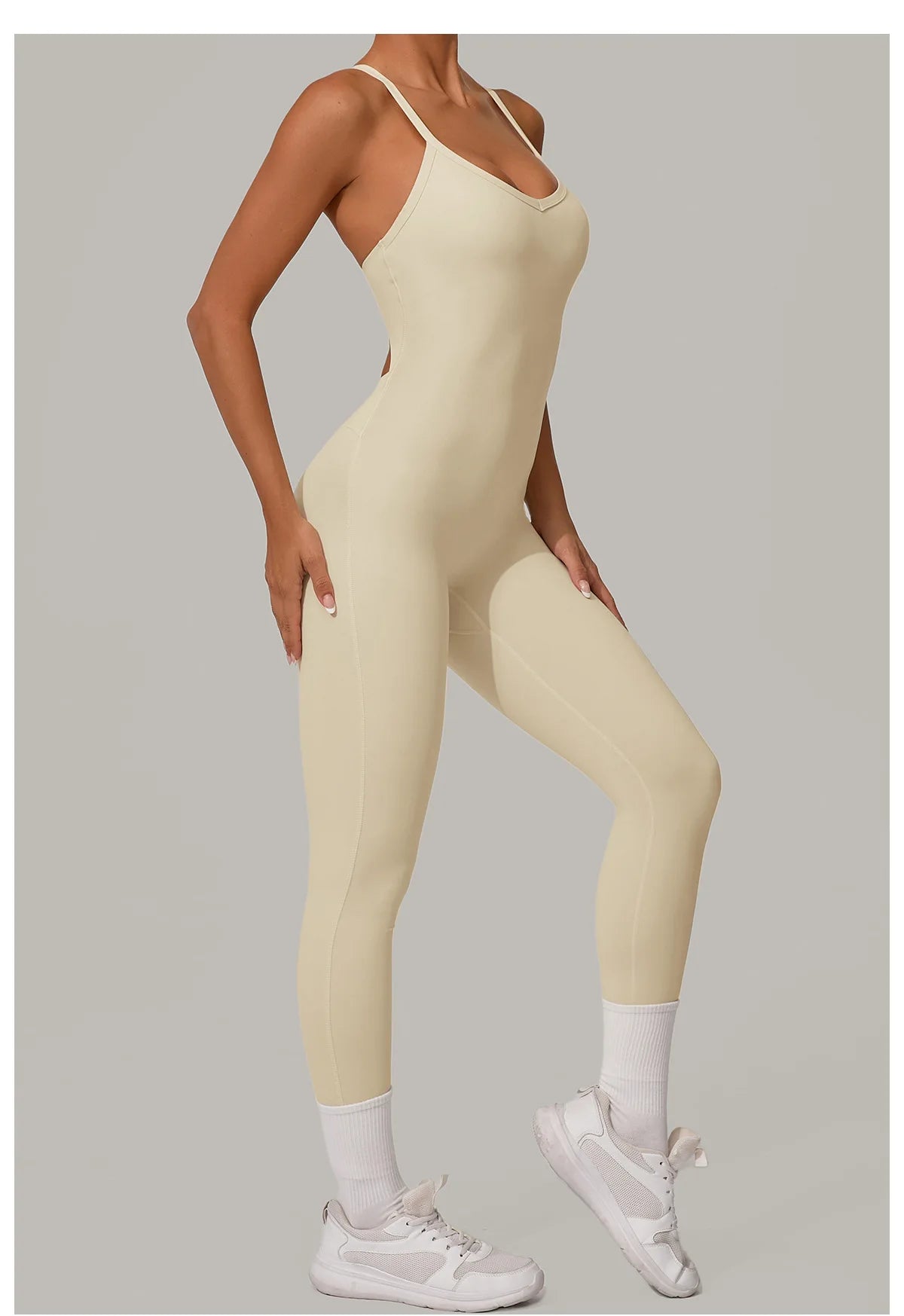 Classic Criss Cross Back Seamless Jumpsuit
