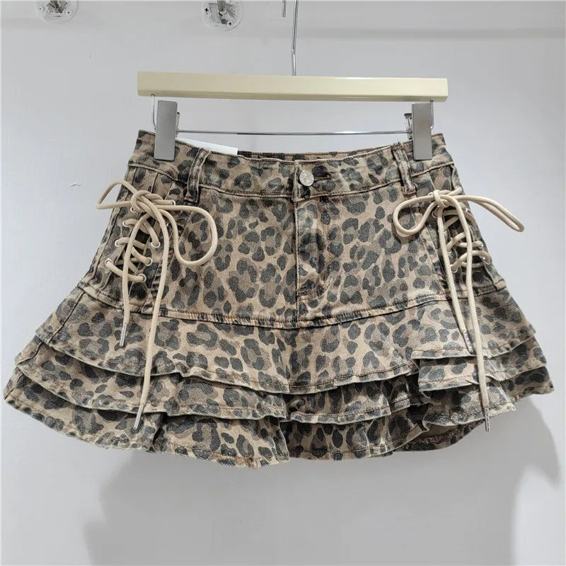 Y2k Denim Sexy Pleated Ruffle Mini Skirts