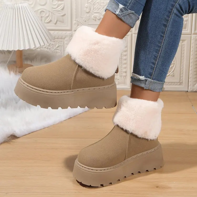 Suede Boots Slip-On Snow Boots