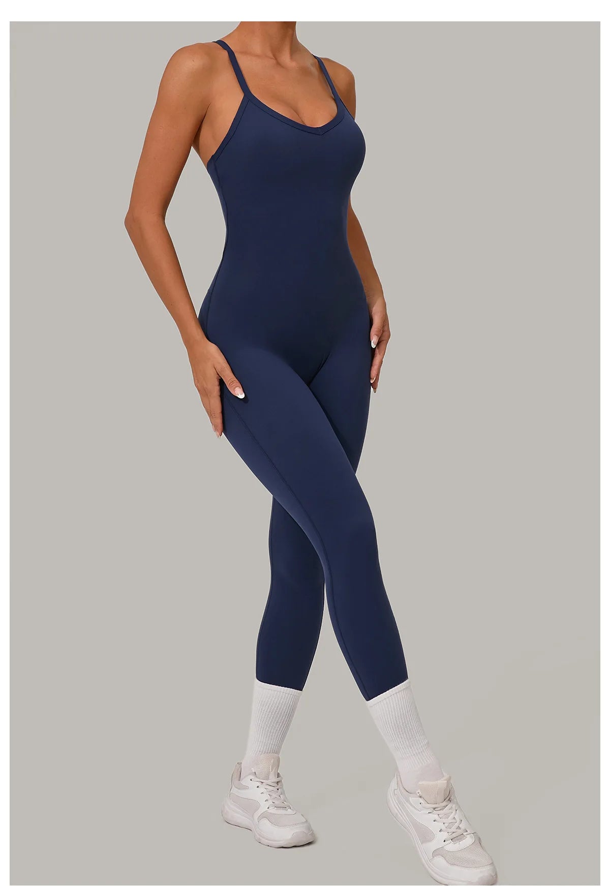 Classic Criss Cross Back Seamless Jumpsuit