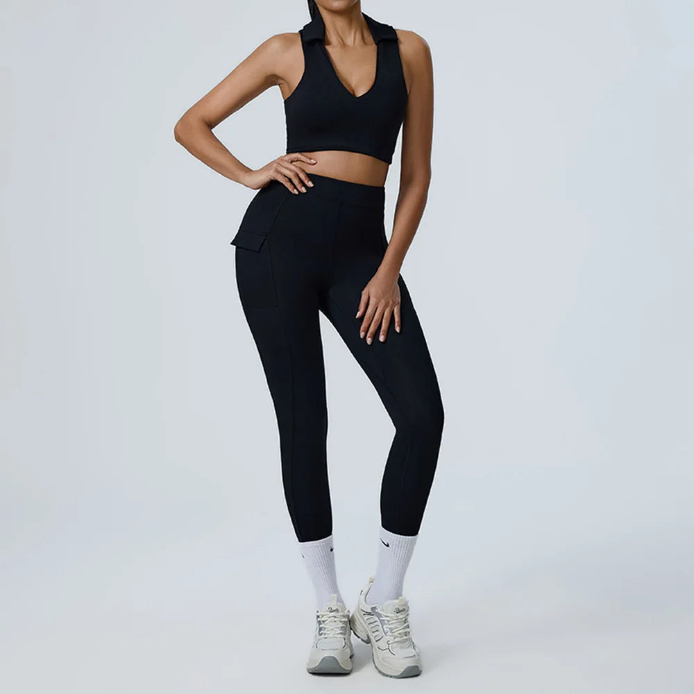 Seamless Backless Two Piece Workout Set