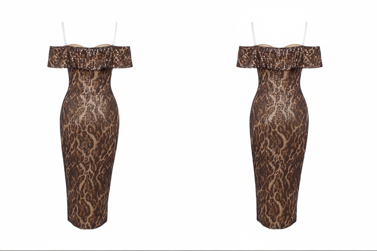 Amelia Leopard Sequin Dress