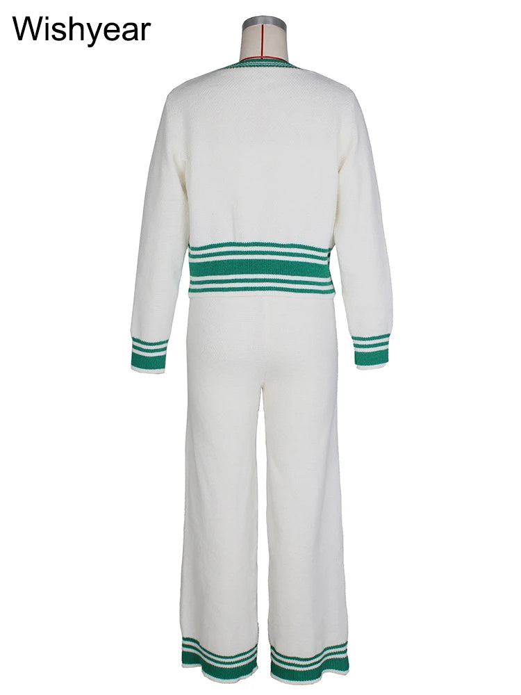 Knitted Tracksuit Women 3 Piece Set