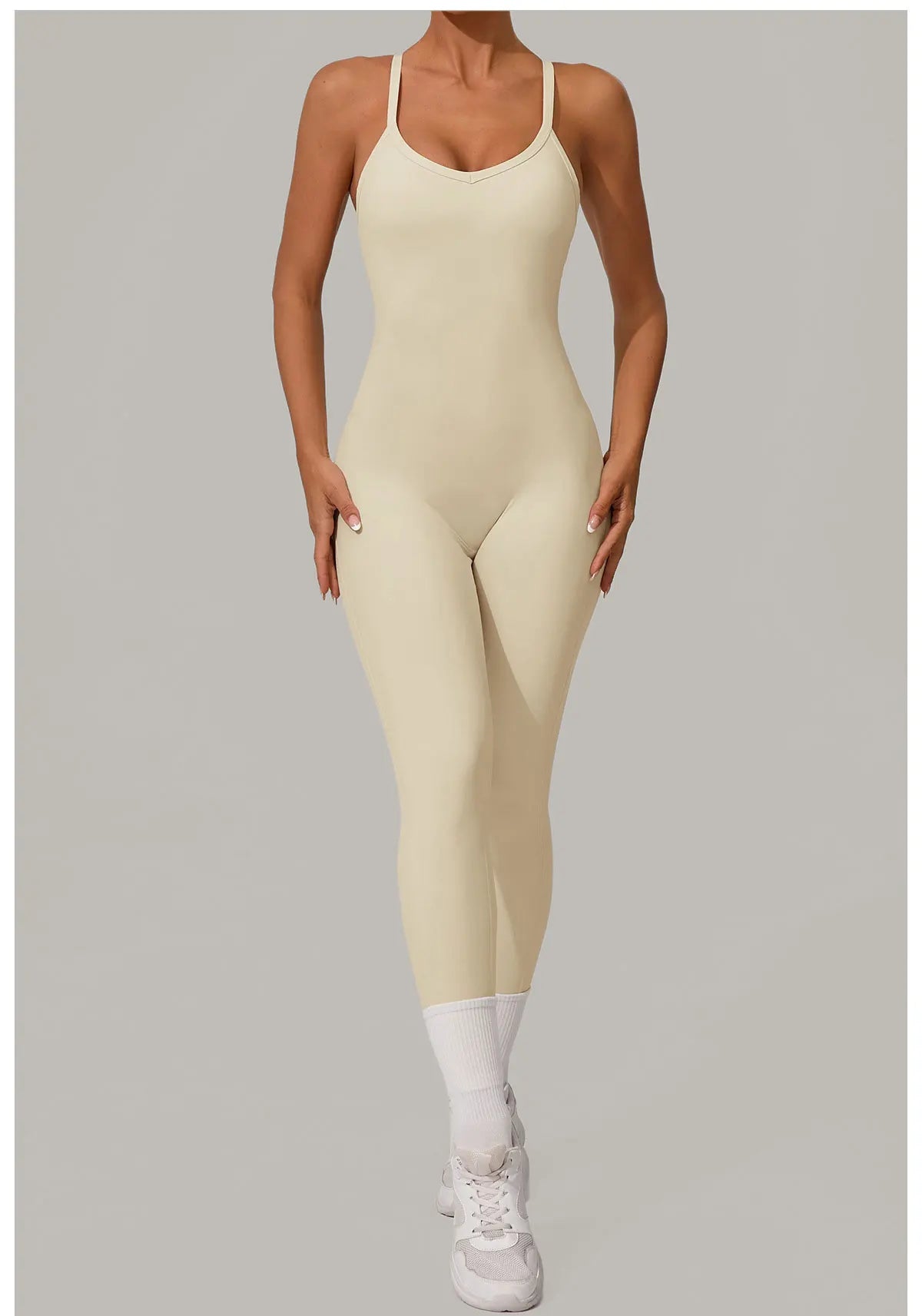 Classic Criss Cross Back Seamless Jumpsuit