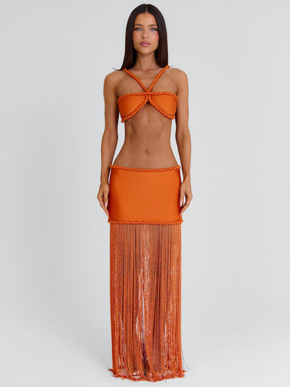 Angeline Maxi Skirt Orange