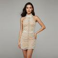 Pearl Cascade Backless Body Dress