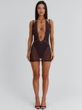 Jahli Two Piece Mini Dress Brown