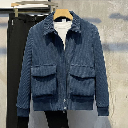 Fashion Brands Mens Clothing Tops Corduroy Jackets Korean Version Trendy Spring and Autumn Jackets for Men