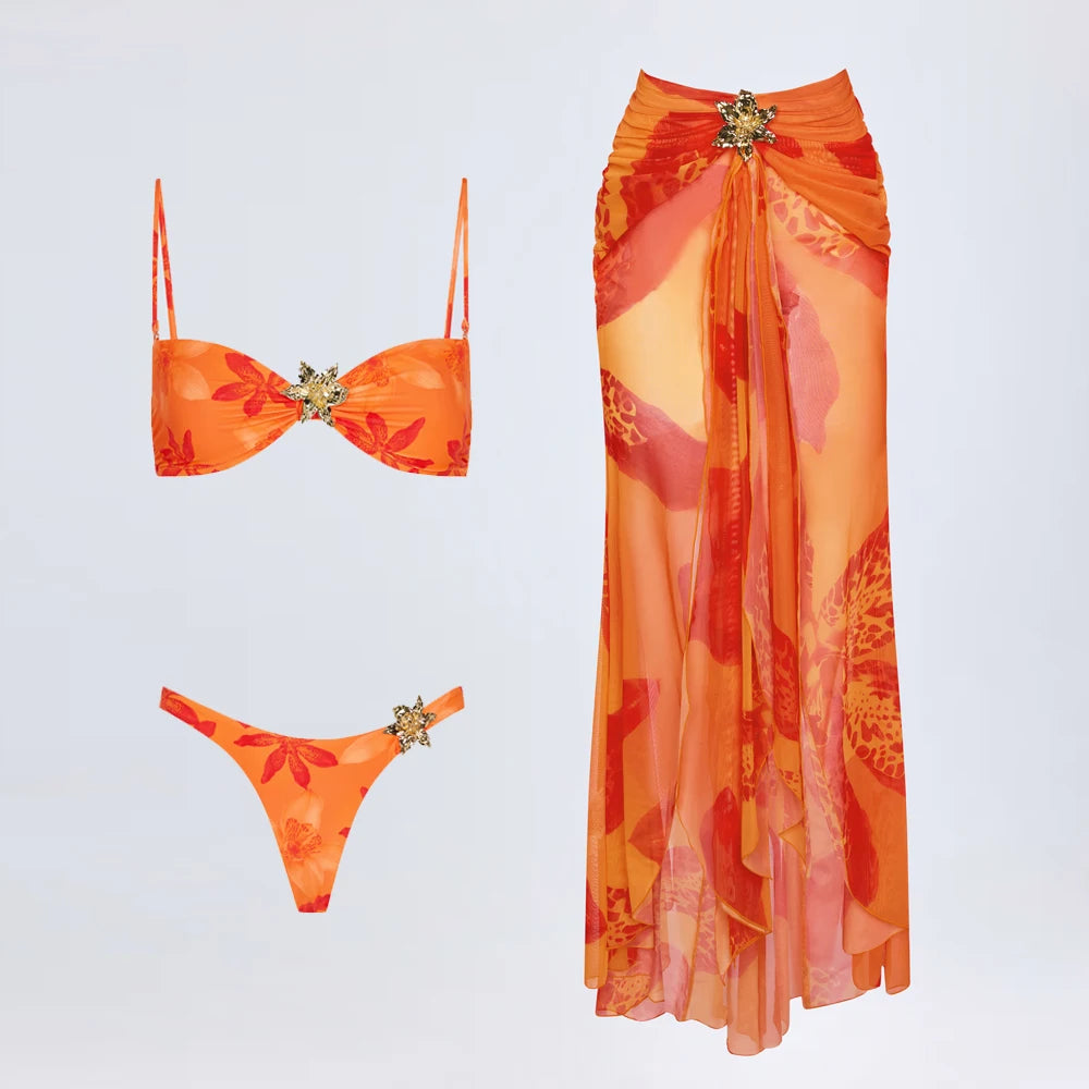 Santorini Glow Three-Piece Swim Set