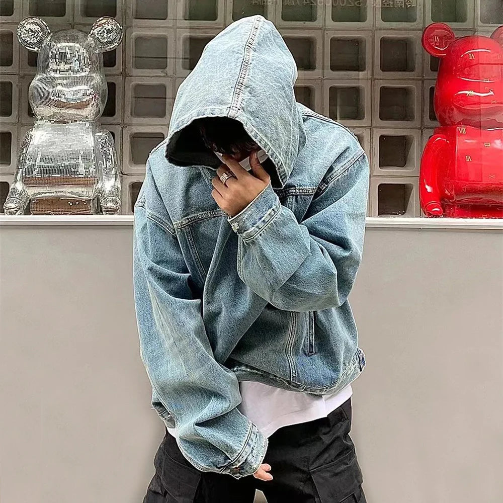 Streetwear Denim Retro Hoodie