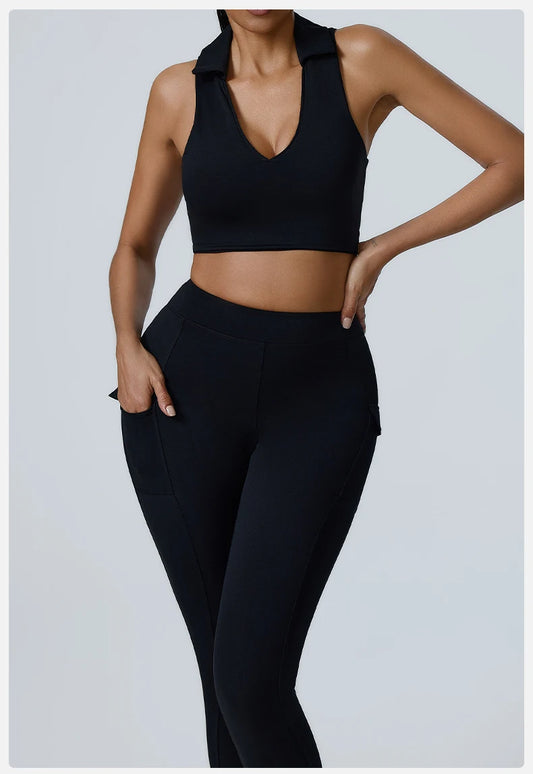 Seamless Backless Two Piece Workout Set