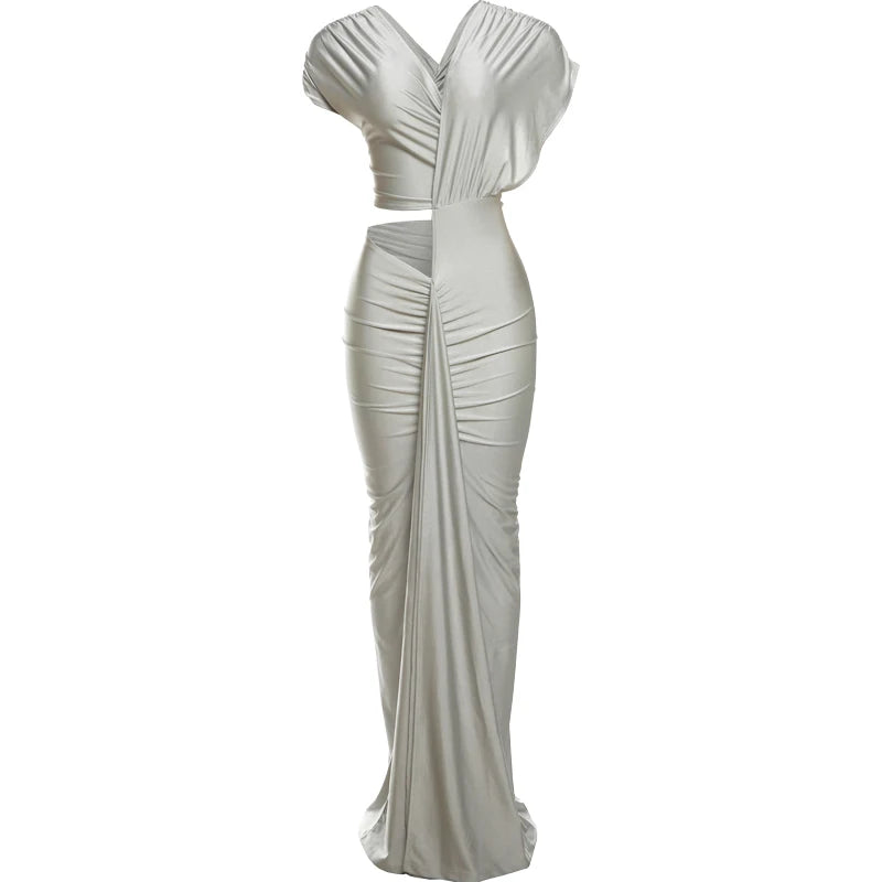 Asymmetric Cut-Out Maxi Dress