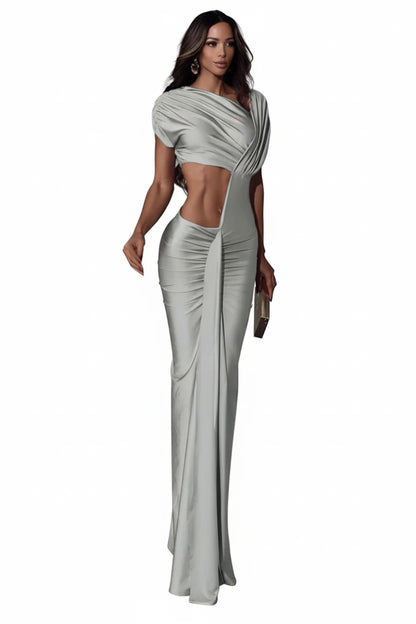 Asymmetric Cut-Out Maxi Dress
