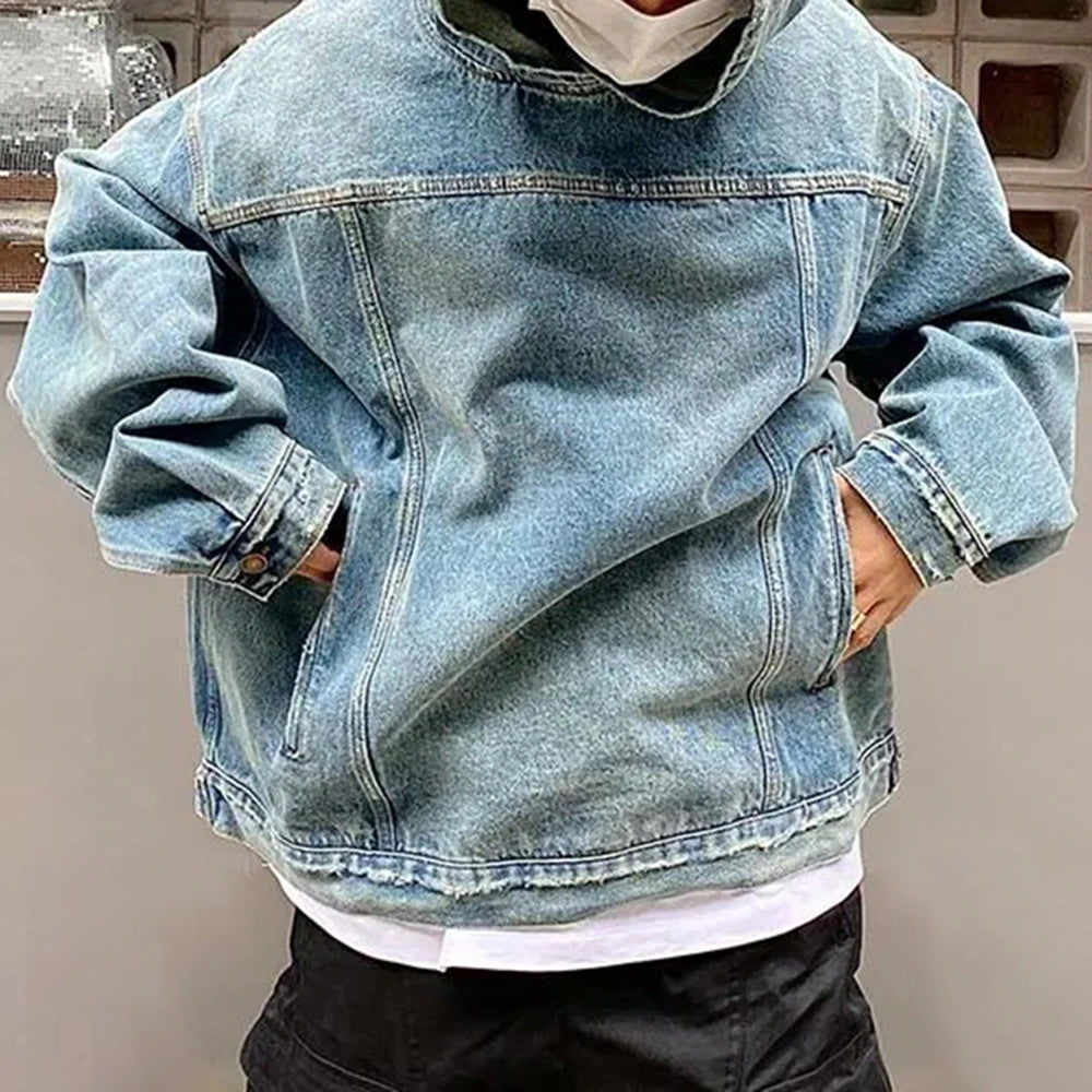 Streetwear Denim Retro Hoodie