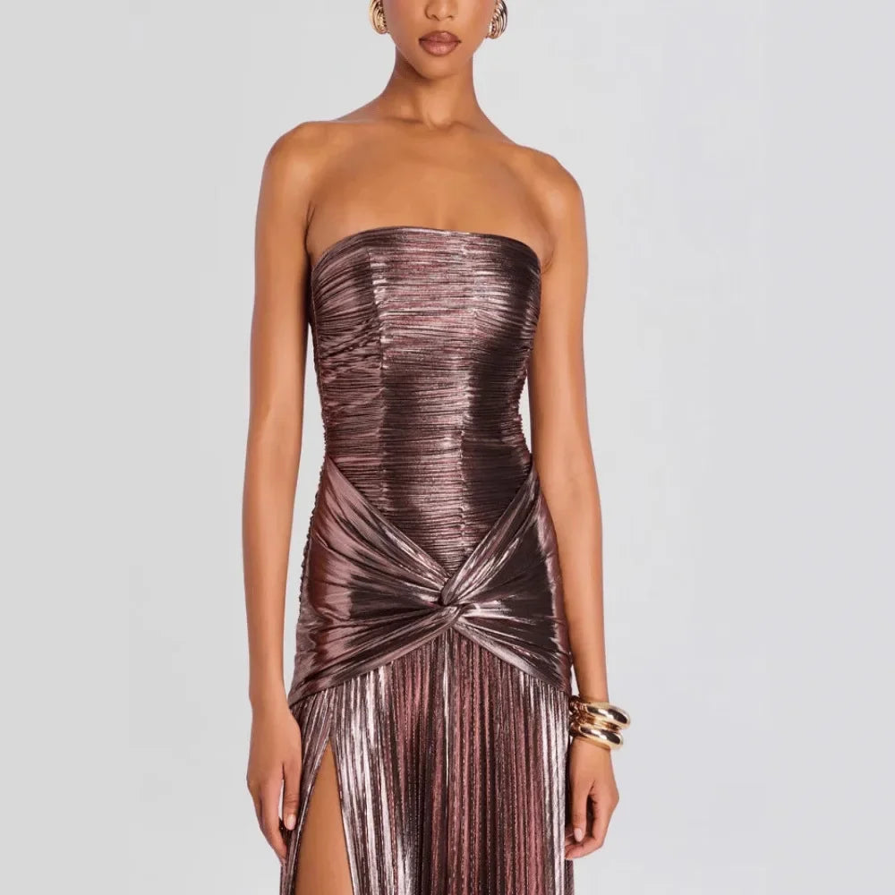 Seraphine Metallic Sculpted Silhouette Dress