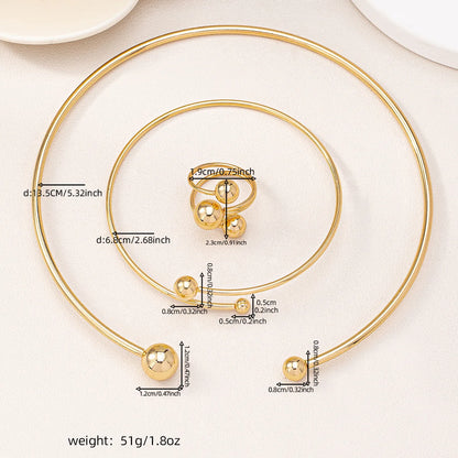Golden Sphere Minimalist Jewelry Set