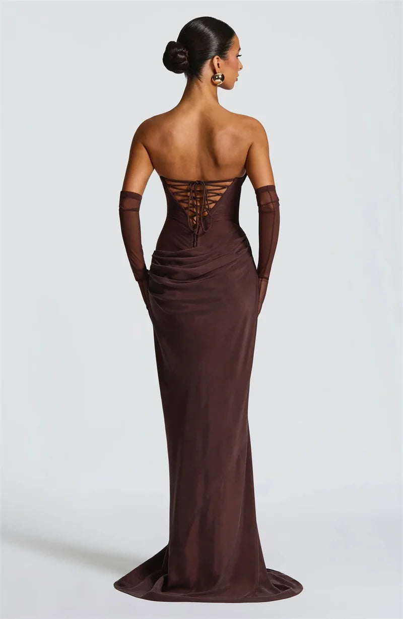 Celestial Off The Shoulder Draped Gown