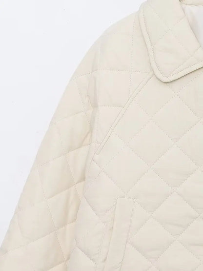 Padded Coat New In Outerwears Bow Beige Cropped Snow Parkas Elegant Luxury Women's Coat Warm Woman Winter Coats
