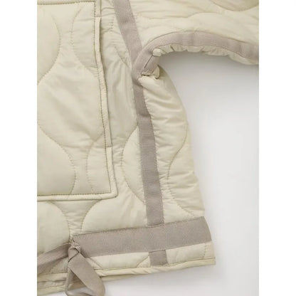 Padded Coat New In Outerwears Bow Beige Cropped Snow Parkas Elegant Luxury Women's Coat Warm Woman Winter Coats