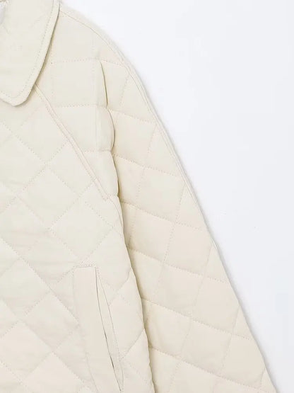Padded Coat New In Outerwears Bow Beige Cropped Snow Parkas Elegant Luxury Women's Coat Warm Woman Winter Coats