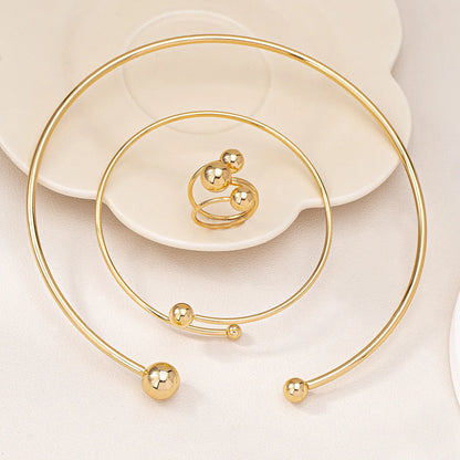 Golden Sphere Minimalist Jewelry Set
