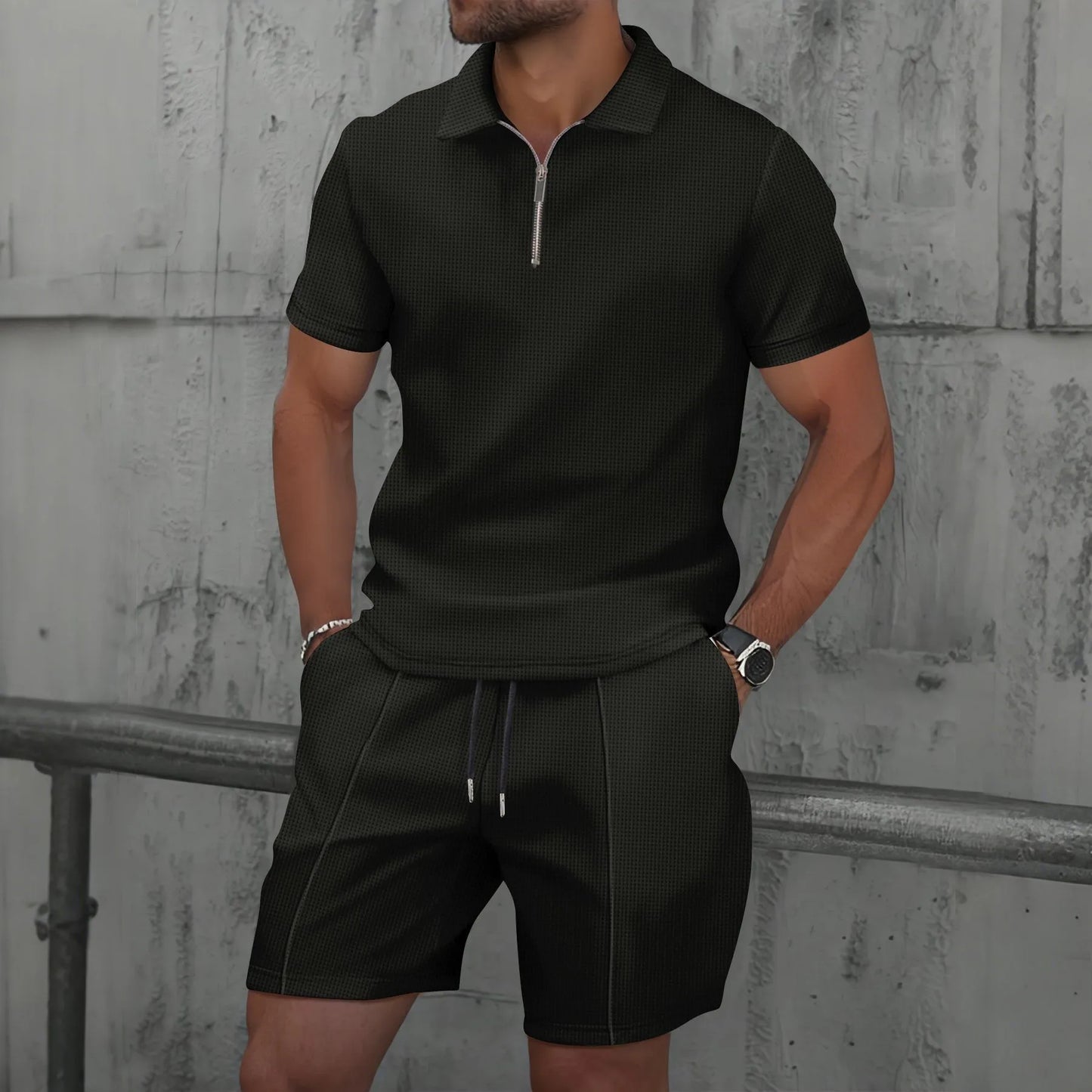 Luxe Zip Polo & Shorts Set