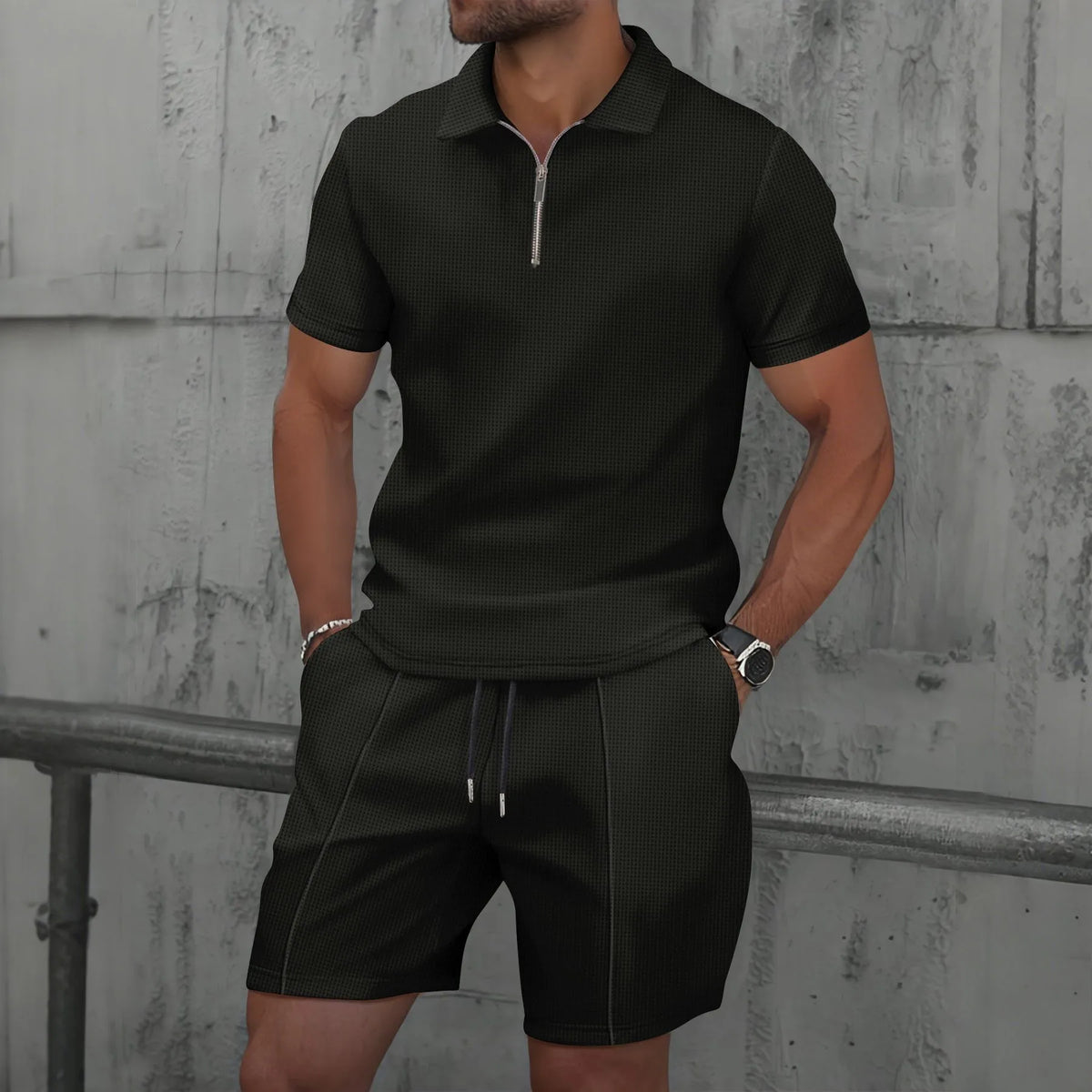 Luxe Zip Polo & Shorts Set