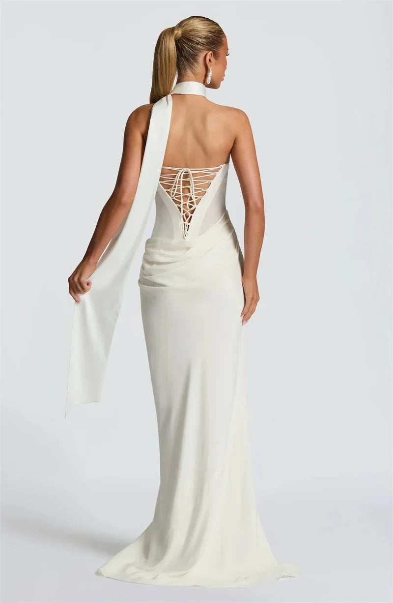 Celestial Off The Shoulder Draped Gown