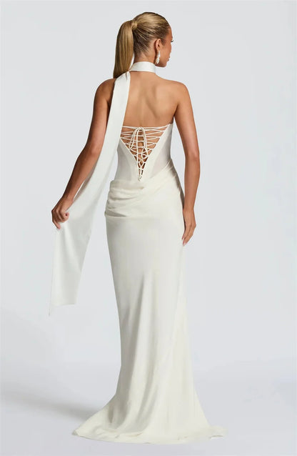 Celestial Off The Shoulder Draped Gown