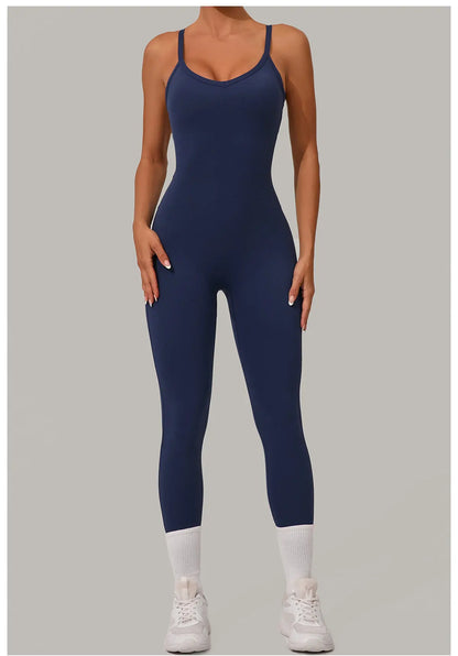 Classic Criss Cross Back Seamless Jumpsuit