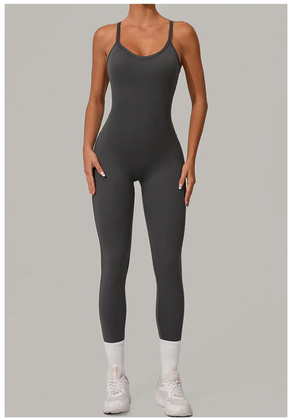 Classic Criss Cross Back Seamless Jumpsuit