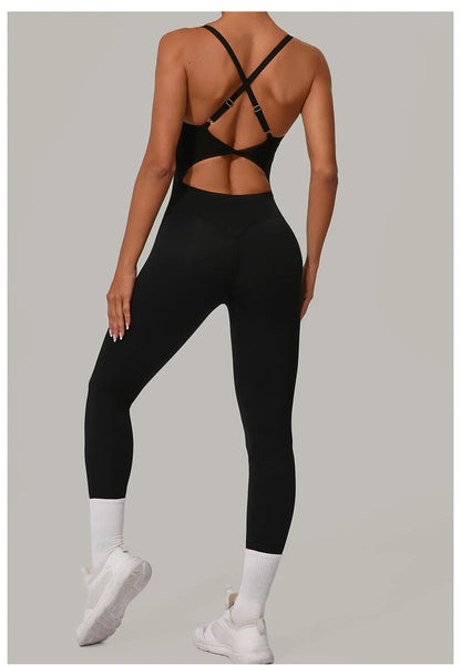 Classic Criss Cross Back Seamless Jumpsuit