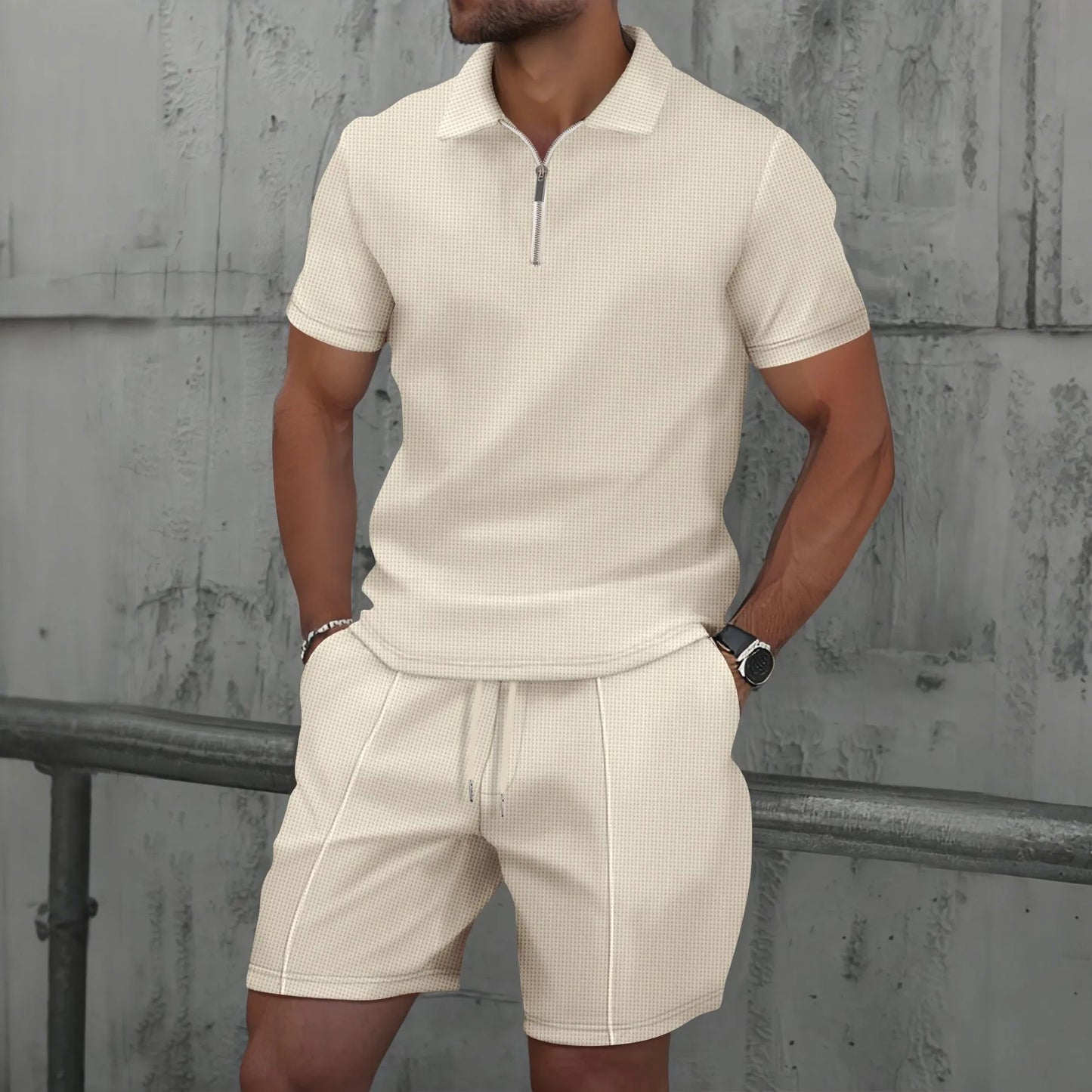 Luxe Zip Polo & Shorts Set