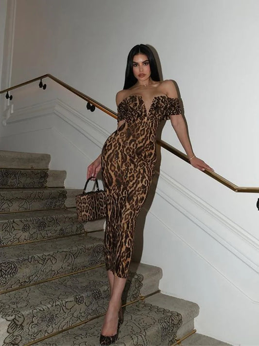 Amelia Leopard Sequin Dress