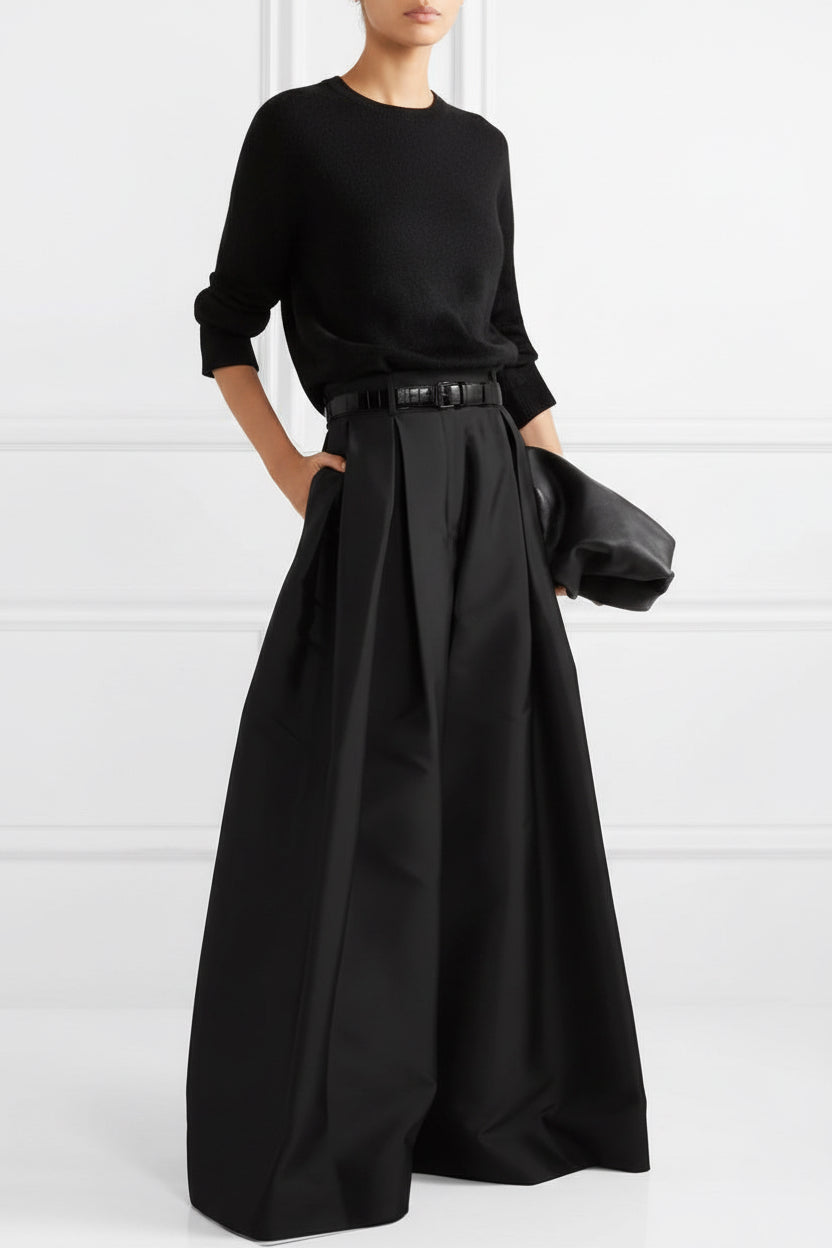 High-Waist Wide-Leg Trousers