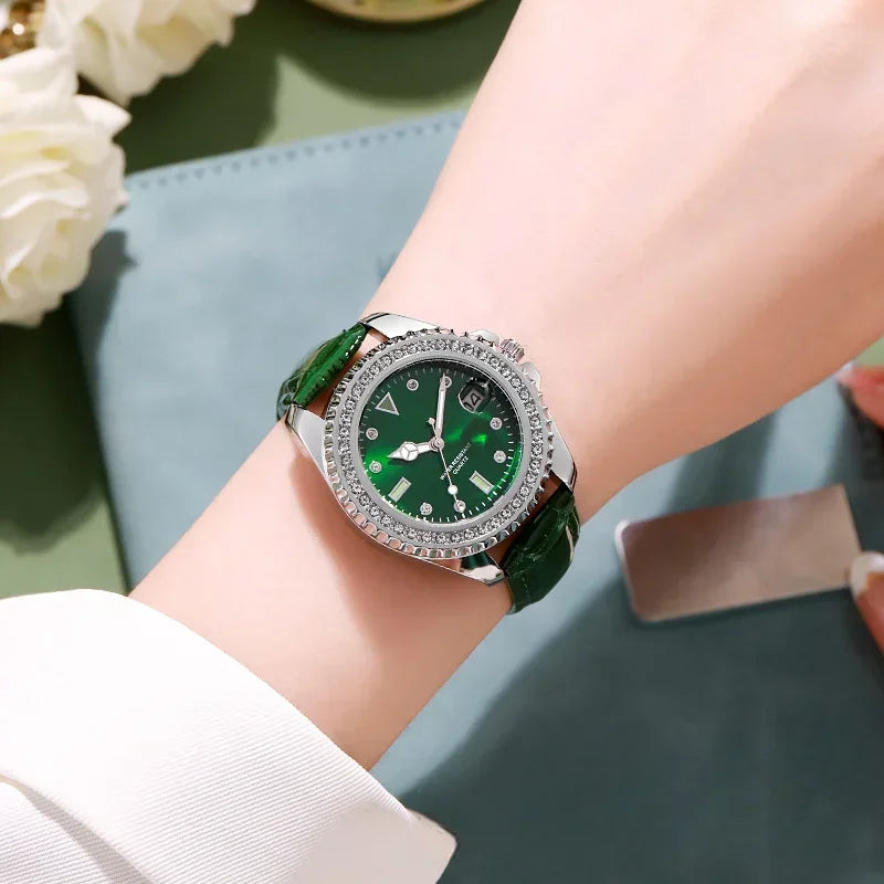 Emerald Prestige Diamond-Bezel Watch