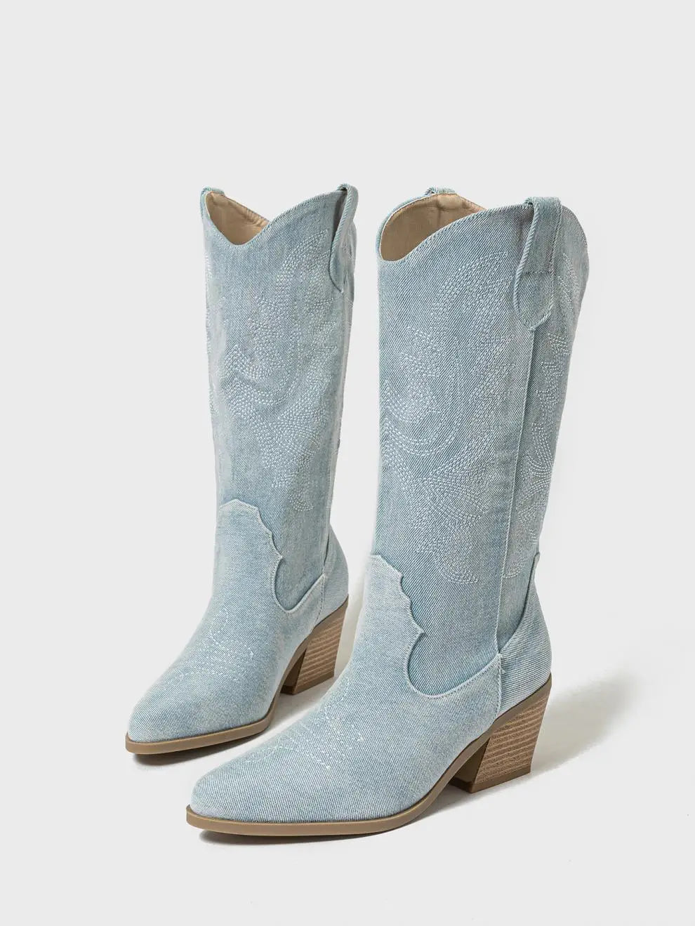 Vintage Denim Cowboy Boots