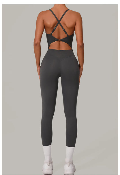 Classic Criss Cross Back Seamless Jumpsuit