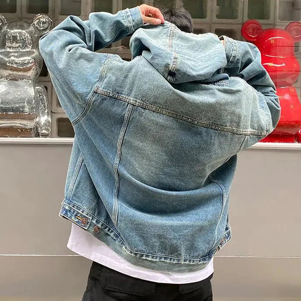 Streetwear Denim Retro Hoodie