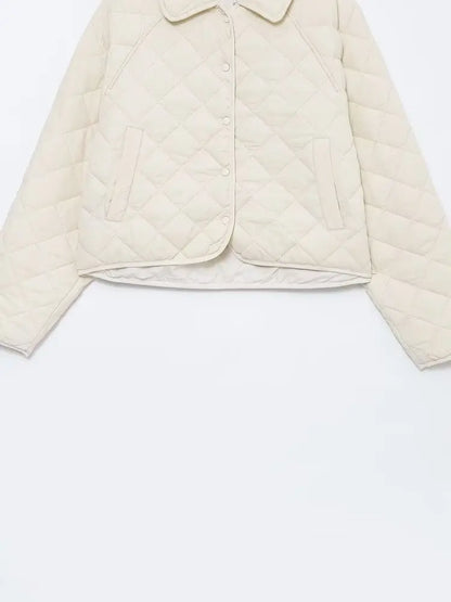 Padded Coat New In Outerwears Bow Beige Cropped Snow Parkas Elegant Luxury Women's Coat Warm Woman Winter Coats