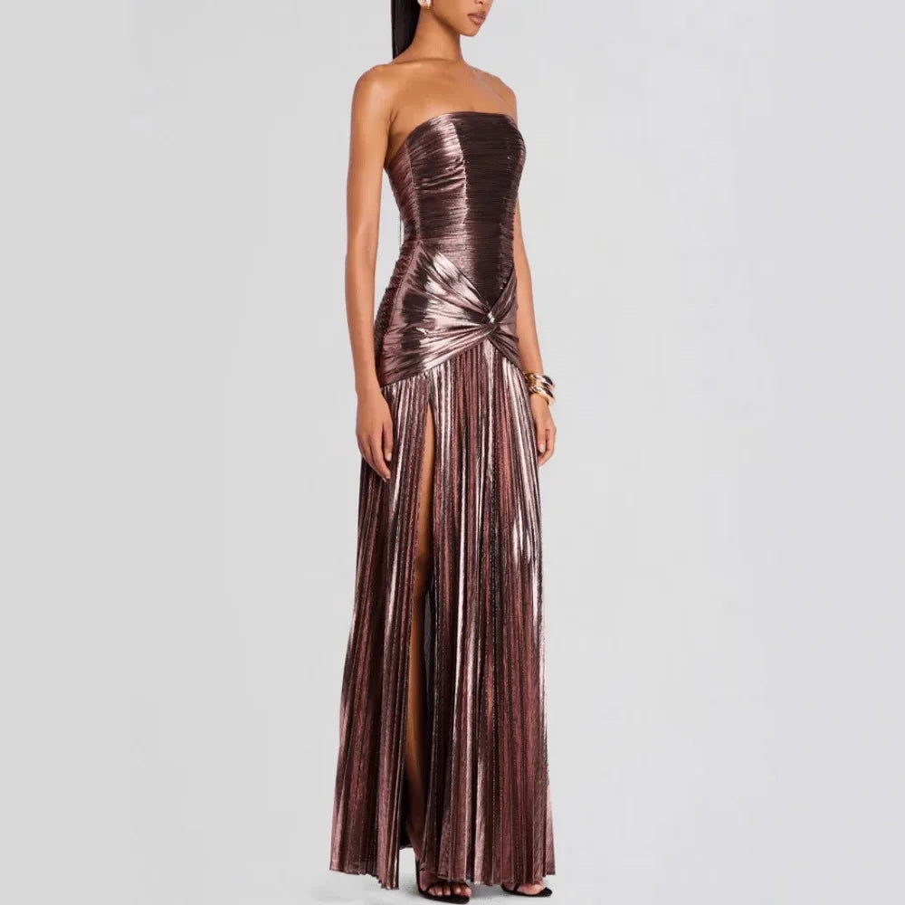 Seraphine Metallic Sculpted Silhouette Dress