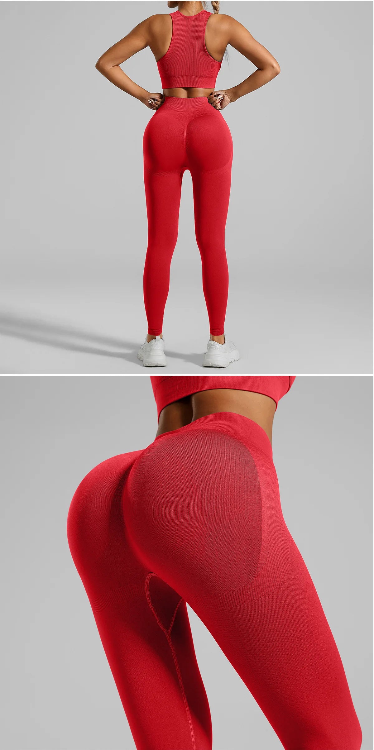 Ribbed Workout Clothes for Women Yoga Set Fitness Gym Outifts 2 Pieces Vest Sport Suit Tracksuit Sport Leggings Set Active Wear