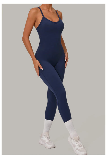 Classic Criss Cross Back Seamless Jumpsuit